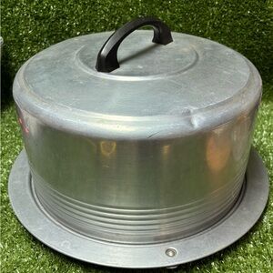 Vintage Aluminum Cake Cover with Handle